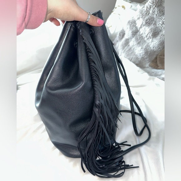 NWOT Victorias Secret Leather Fringe Backpack - Picture 5 of 7